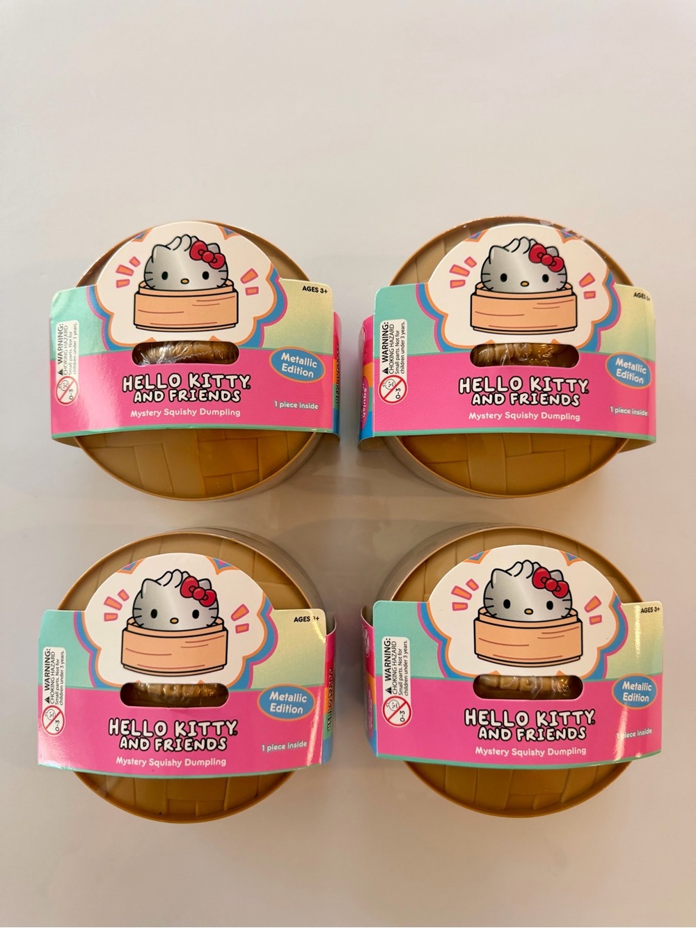 Set of 2 Hello Kitty and Friends Mystery Squishy Dumpling Metallic Edition
